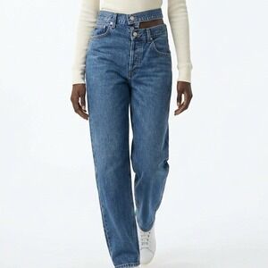 AGOLDE Broken Waistband Jean Women 26 Blue Straight Leg Denim Streetwear